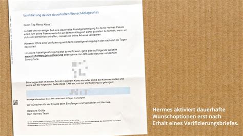 hermes verifizierung ablageort